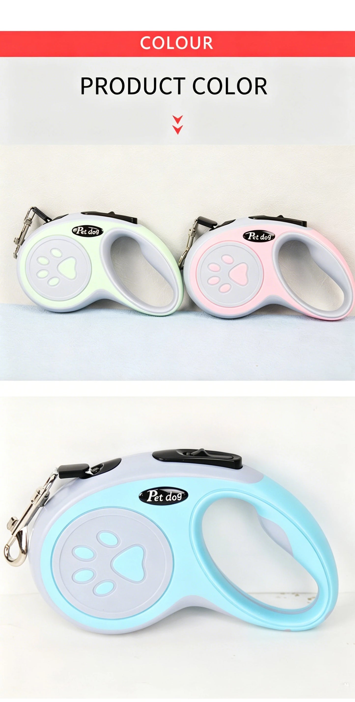 3M/5M Automatic Retractable Dog Leash ABS and Nylon Material Anti-Slip Handle for Puppy Small Medium Dogs Cat Outdoor Walking