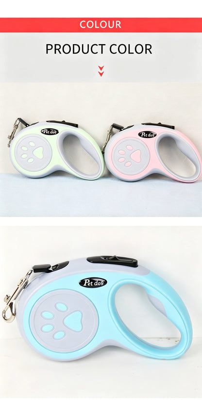 3M/5M Automatic Retractable Dog Leash ABS and Nylon Material Anti-Slip Handle for Puppy Small Medium Dogs Cat Outdoor Walking