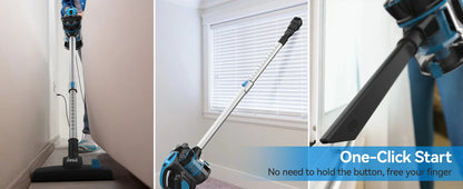 INSE Corded Vacuum Cleaner, 18000Pa Wired Stick Vacuum Cleaner Broom for Hard Floor, I5(Red, Blue)
