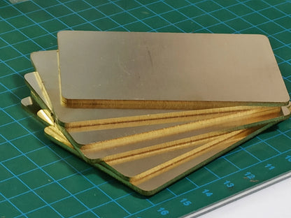 2mm Thick Solid Brass Business Cards Metal Blank Plates Mill Finish Unpolished For Fiber Laser Engraving DIY Craft