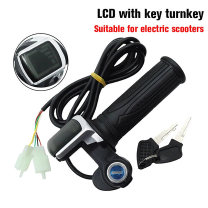 24V/36V/48V Electric Bike Twist Grip Throttle with LCD Battery Display Electric Bicycle Throttle Grip with Power Indicator