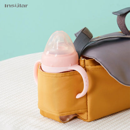 Stroller Organizer Bag,Multifunctional Mommy Diaper Bag with Basket,Hooks & Cup Holder,Universal Pram Buggy Carriage Accessories