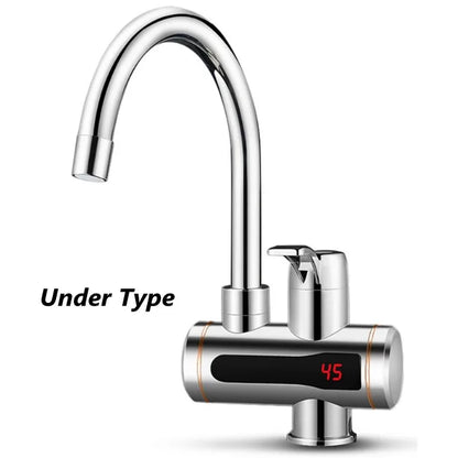DMWD Tankless Electric Hot Water Heater Universal Hose Faucet Kitchen Instant Heating Tap Water Heater LED Temperature Display