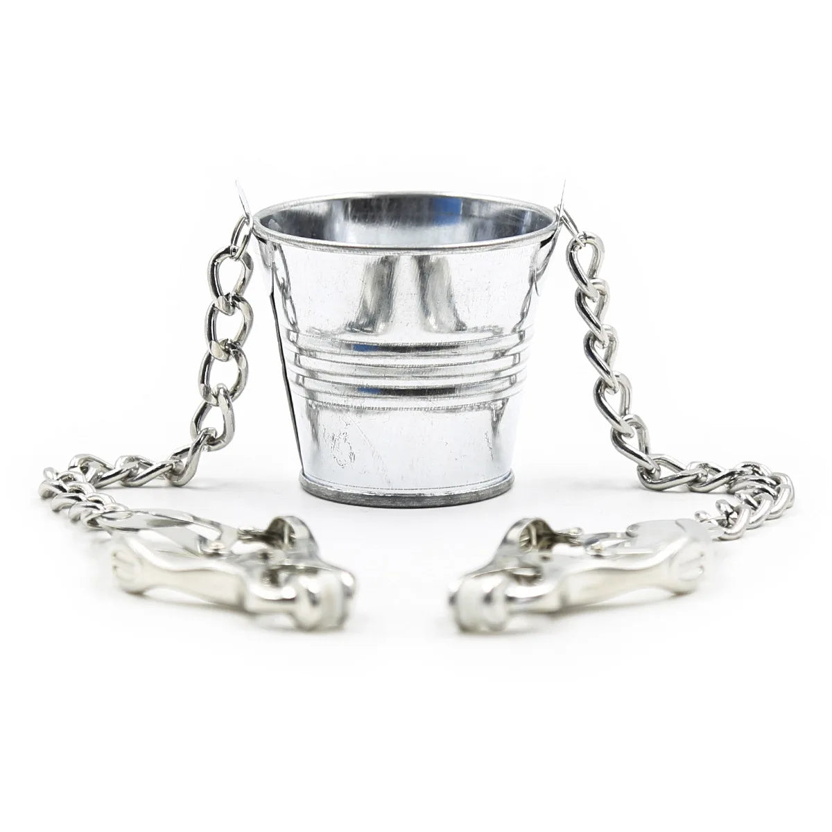 Nipple Clip Metal Chain Clip Clitoral Clip Adult Sex Toy Slave Bucket BDSM Small Water Bucket Silver Iron Chain Clip Suitable Fo