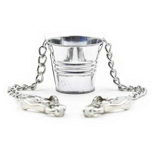 Nipple Clip Metal Chain Clip Clitoral Clip Adult Sex Toy Slave Bucket BDSM Small Water Bucket Silver Iron Chain Clip Suitable Fo