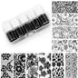 10 Rolls 2.5*50cm New Black White Lace Transfer Foil Nail Art Sexy Full Wraps Flower Glue Adhesive DIY Manicure Styling Tools
