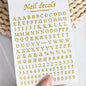 3D Glittery Gothic Letter Design Nail Art Stickers Uppercase Alphabet Letters Artistic Designs DIY Nail Art Decals Decoration #1