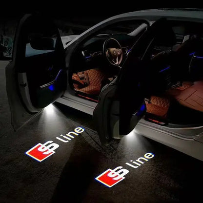 2pcs Car For QUTTRO Audi Sline A1 A3 A4 A5 A6 A7 Q3 Q5 Q7 TT B5 B6 B7 8P 8V 8P 8L S3 S4 Door logo Welcome Light Accessories