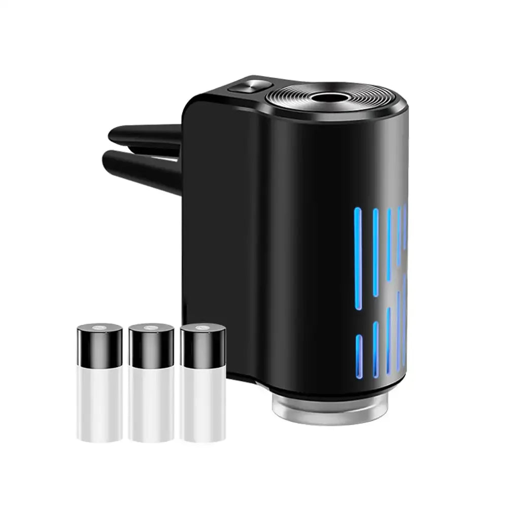 New Car Air Vent Aroma Humidifier Air Diffuser With Atmosphere Light Electric Air Freshener Car Fragrance For Removing Odors