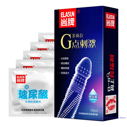 Elasun Condoms With Mustache Mutual Climax Orgasm Ribs Condom For Men Delay Ejaculation G Spot Sex Delay Condom