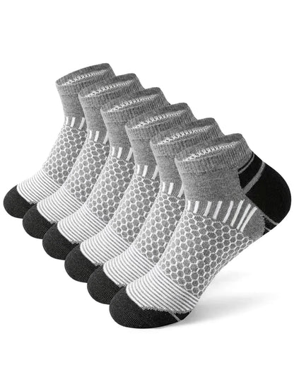 12Pairs High Qualit Athletic Socks Men's Ankle Socks Running Cyclling Waist Honeycomb Design And Firm Sports Leisure Socks Gifts