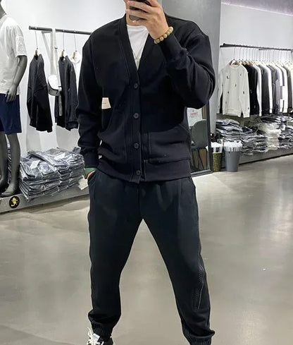 Men's Clothing Icon V Neck Cardigan Knit Sweater Male with Pockets Jumpers Tops Best Selling Products 2025 New in Knitwears A X
