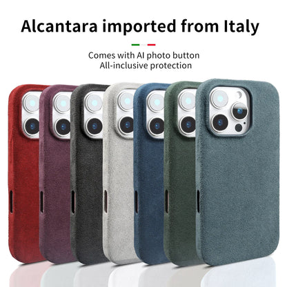 Full Coverage Magnetic Case For IPhone16 Pro 17 15 14 13 12 for ALCANTARA Magsafe Artificial Leather Supercar Suede Phone Cover