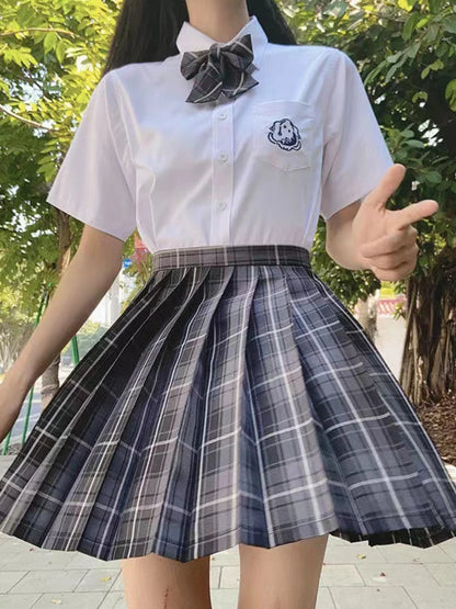 JMPRS Plaid Women Pleated Skirt Bow Knot Summer High Waist Preppy Girls Dance Mini Skirt Cute A Line Harajuku Sexy Japan Faldas