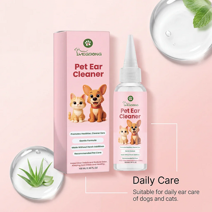 Pet Ear Cleaner Remove Earwax & Ear Mites Relieve Itching & Discomfort Reduce Inflammation Gentle Pet Ear Care Cleansing Drops