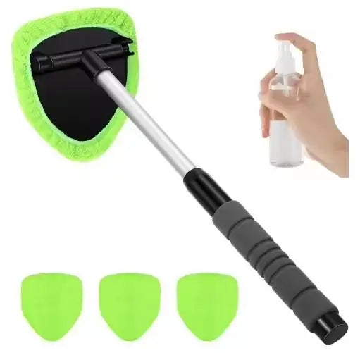 Telescopic Car Window Windshield Cleaning Brush Set Microfiber Window Glass Cleaner Car Window Cleaner Scraping Mist Eliminator