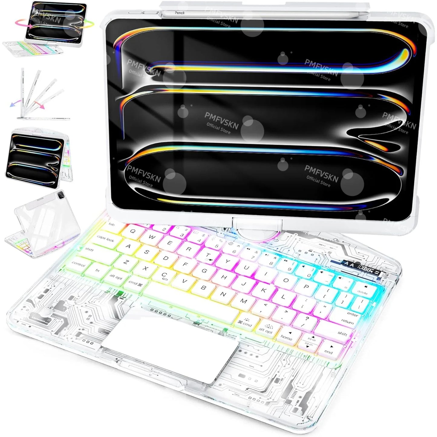 360° Rotate Magic Keyboard For iPad Pro 11 2024 2022 Air 4 5 6 7 For iPad 12.9 13 10th Generation 11th A16 2025 6th 5th 4th Gen