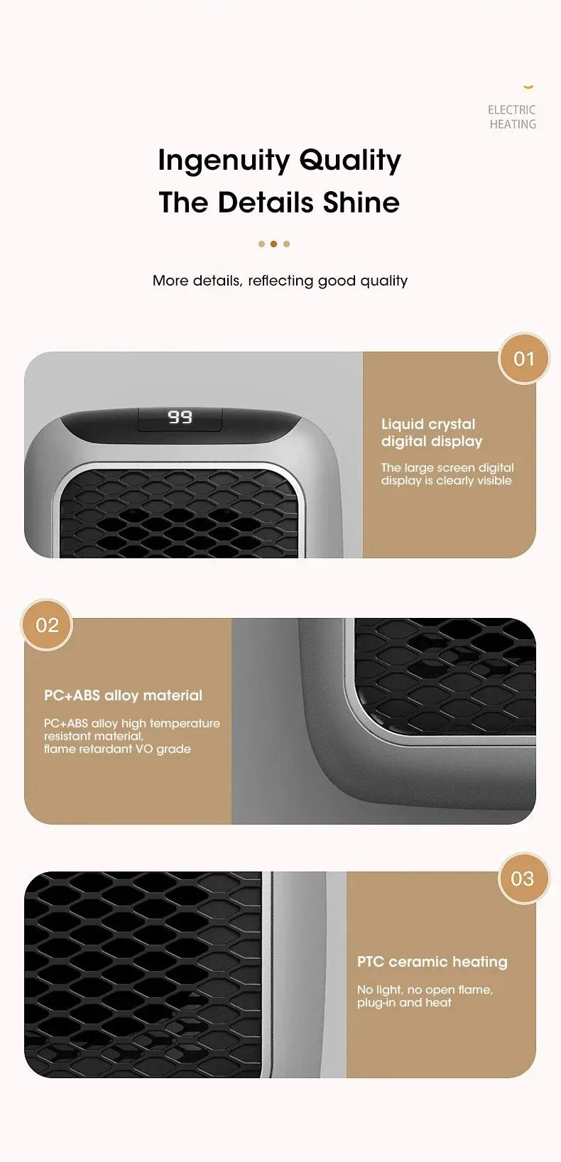 500W Electric Heater Wall-mounted Warm Air Blower Mini Hot Air Blower Plug-in Radiator With Remote Control Electric Hot Fan