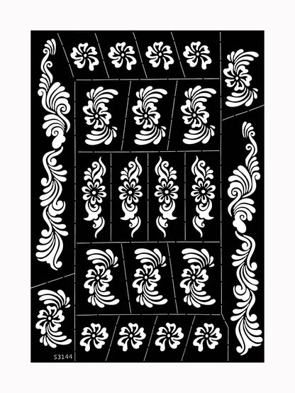 Flower Tattoo Stencil Reusable Henna Template for Hand and Body Henna Tattoo Design for Wedding Festival Party Tattoo Tools