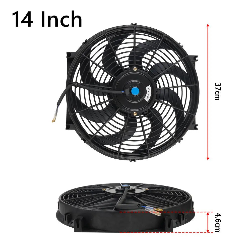Universal 7/9/10/12/14/16 Inches 12V 80W 2100RPM Car Air Conditioning Electronic Radiator Cooling Fan Blade Electric Cool Kit