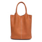Genuine Grade Leather Women Commuter Tote Bag Ladies Soft Cowhide Tote Shoulder Handbag Large Female Bucket Bag Luxury Designer