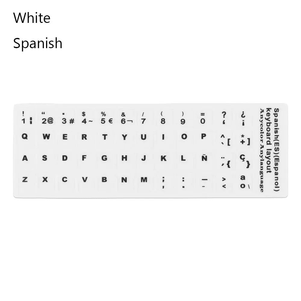 Non-slip English Arabic Keyboard Stickers Wear-resistant Laptop Keyboard Stickers Russian Letter Deutsch Spanish Alphabet Layout