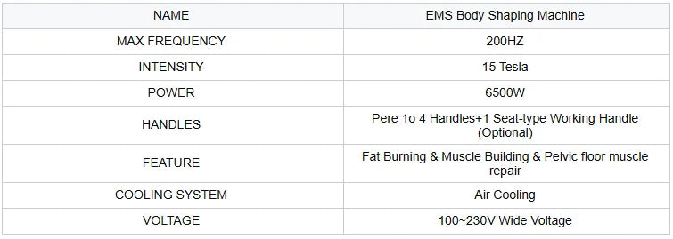 EMS Body Sculpting Machine 6500W MYIMuscle Building Fat Burning Abdominal Weight Loss Fitness Equipment