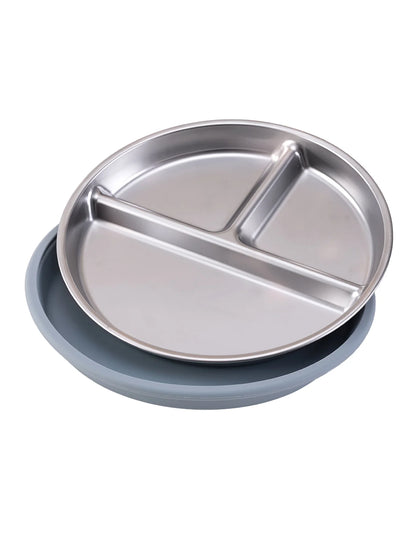 1PCS Stainless Steel Dishes Plate Detachable Suction Bowl For Baby Feeding BPA Free Silicone Base Tableware Newborn Essentials