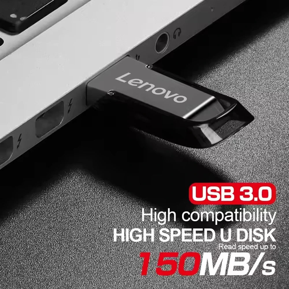 Lenovo 2TB USB 3.2 Metal Flash Drives Super High Speed Pendrive 1TB 512GB Pen Drives Portable USB Stick For Car Phone Computer