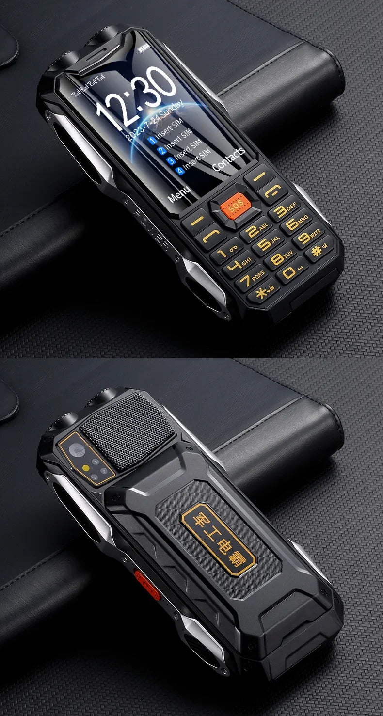 YEEMI Q9 GSM 2G&4G Network Mobile Phone 2G 4SIM 4G 2SIM Cards Rugged Bar Cellphone 3.5“ HD Display Big Battery Loud Sound Phone