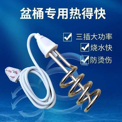 2500W-4000W Stainless Steel Immersion Heater Boiler Tankless Water Heating Rod Home Electric Hot Water Heater 220V