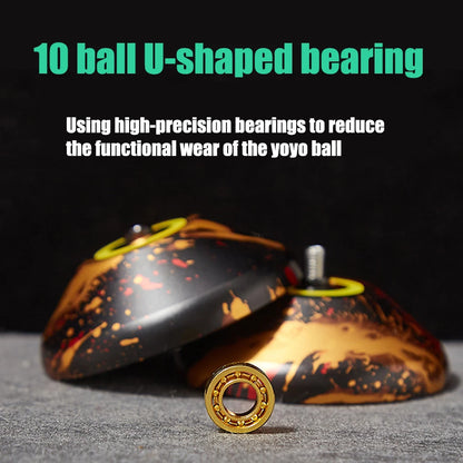 Yoyo Professional Magic Metal Yoyo With 10 Ball Bearing Alloy Aluminum High Speed Unresponsive Yoyo Classic Toys For Kids