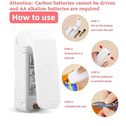 Mini Heat Bag Sealing Machine Package Sealer Bags Thermal Plastic Food Bag Closure Portable Sealer Food Packaging Heat Sealer