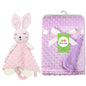 Custom Name Baby Blanket Personalized Baby Shower Gift Soft Minky Dot 2-in-1 Blanket & Lovey Set for Boys Girls