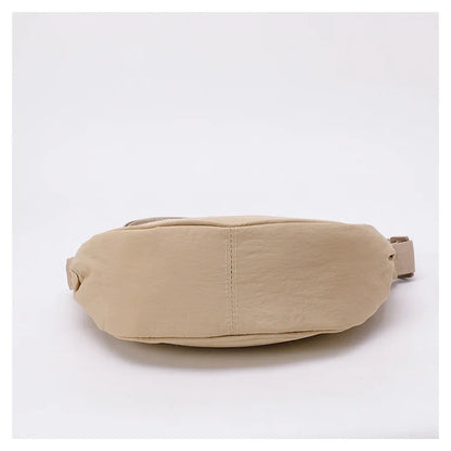 Nylon fabric zipper crossbody bag for men and women, crescent-shaped dumpling bag under the armpits, large capacity