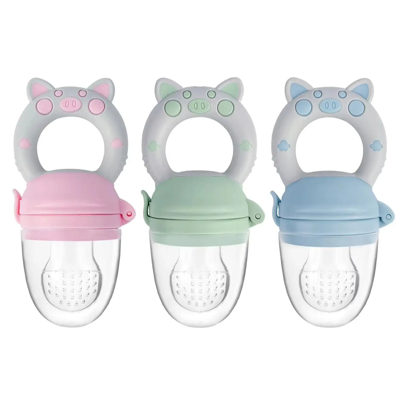 TYRY.HU 4pcs/set Silicone Fruit & Vegetable Feeder for Infants and Toddlers 6-36 months Food Grade Teething & Feeding Pacifier