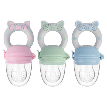 TYRY.HU 4pcs/set Silicone Fruit & Vegetable Feeder for Infants and Toddlers 6-36 months Food Grade Teething & Feeding Pacifier