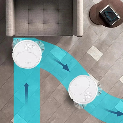 Automatic Electric Floor Vacuum Cleaner 3-in-1 1500Pa USB Rechargeable Wireless Sweeping Mop for Home Office Use