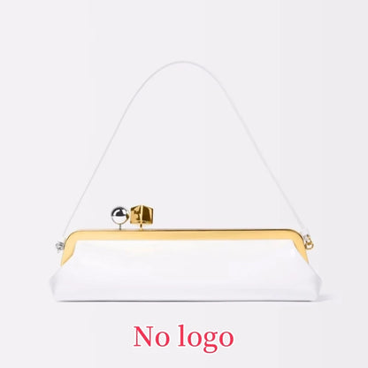 Long Clutch Bag with Removable Shoulder Strap, Women's Fashionable Baguette Bag, Luxury Designer Clip Handbag Purses for Ladies