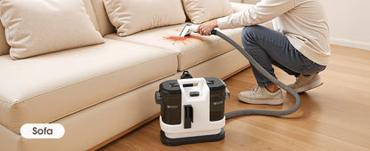 Powerful Carpet Cleaner 13.5 KPa Lubluelu V6 with 1.75L Dual Tanks, 5M Cord 1.7M Hose - Deep Clean Sofa Mattress Car Seat Pet Stains