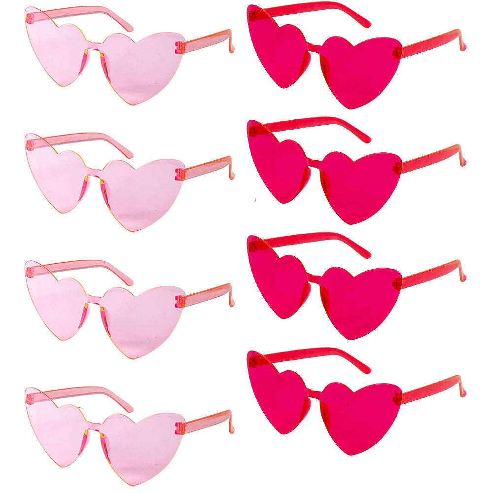 6/8/10/12pcs Wedding Bridal Shower Sunglasses Pink Red Heart Glasses Bride To Be Bridesmaid Gifts Bachelorette Hen Party Decors