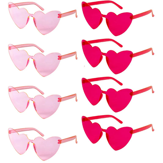 6/8/10/12pcs Wedding Bridal Shower Sunglasses Pink Red Heart Glasses Bride To Be Bridesmaid Gifts Bachelorette Hen Party Decors