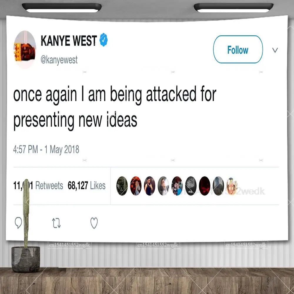 I'm The Reason I Smile Everyday Tapestry Kanye West Tweet Quote Wall Decor Flag Banner Meme Tapestrys Aesthetic Dorm Background