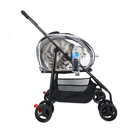 New pet stroller for outdoor travel, lightweight foldable detachable dog stroller for small and medium-sized dogs and cats