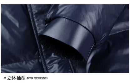 Men's Down Jacket Autumn Winter New Solid Color Thickened Warm Outdoor Travel Hooded Coat Men's White Duck Down padded Clothing