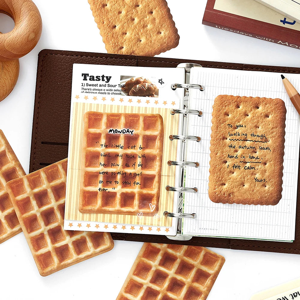 30pcs Biscuit Plan Series Retro Ins Dessert Biscuit Theme Message Memo Creative DIY Handmade Scrapbook Aesthetic Material