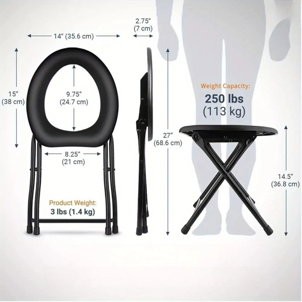 Portable Camping Toilet, Emergency Toilet, Folding Toilet Suitable for Camping, Travel & Emergency