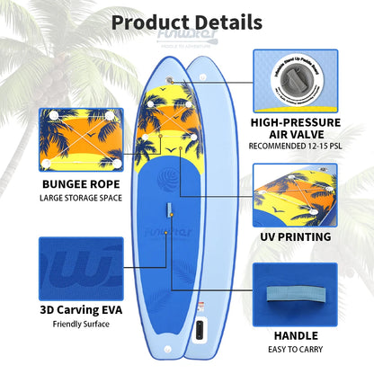 FunWater Stand Up Paddle Board 335*83*15CM Inflatable Paddling Board Surfboard Non-Slip Water Sport Paddle Board with Accessory