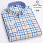 100% Cotton Oxford Men's Shirts Long Sleeves Plaid Soft Regular Fit Formal Dress Shirt Pocket Social Blouse Male Clothes S-7XL