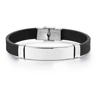 Bracelet Homme Twist Braid Leather Rope Bracelets For Men Stainless Steel Hiphop Rock Fashion Jewelry Accessories Wholesale